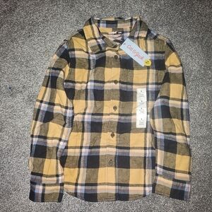 Cat & Jack Yellow and Black Casual Button Down Shirt